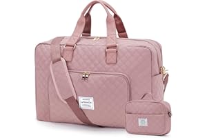 winspansy Bolso De Viaje para Mujeres Grande, Bolso De Mano para Equipaje De Mano Fin De Semana Viaje Gimnasio para Mamá Deporte y Camping para Mujeres Y Hombres Mano con Funda para Carrito Rosa Palo