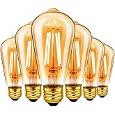 LVWIT Bombillas Vintages LED E27 ST64 (Casquillo Gordo) - 6.5W Equivalente a 53W, 685 L&uacute;menes, Luz Blanca C&aacute;lida 2500K. Bombi