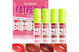 Xumann 4PCS Fat Oil Lip Gloss Set, Tinted Lipgloss, Clear Lip Oil, Lip Plumping Moisturizing Long Lasting Non-Sticky for Girls Women Gift