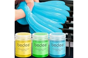 bedee Zestaw do czyszczenia wnętrza klawiatury: 3 sztuki glinki do czyszczenia wielokrotnego użytku, bardzo wydajna, bez klejących się rąk, łatwe przechowywanie, uniwersalny środek czyszczący do