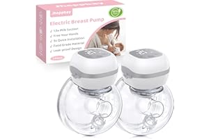 Jheppbay Tiralatte Elettrico Indossabile Portatile - 201g Tira Latte Neonati Elettrico con Display LCD, Senza BPA, Installazione Rapida 5s, 12 Livelli e 3 Modalità, con Flange da 21/24 mm (2 Pezzo)