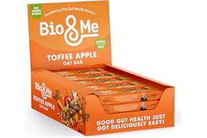 Bio&Me: Toffee Apple Gut-Loving Oat Bars (18 x 38g) - On-The-Go Snack - Good Gut Health