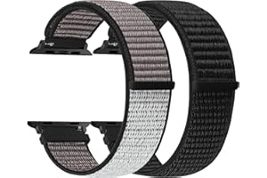enkic Nylon Armband Kompatibel mit Apple Watch Armband 49mm 45mm 44mm 42mm 41mm 40mm 38mm Damen Herren, 2 Stück Ersatzarmband Sport Uhrenarmband für iWatch Series 9 8 7 6 5 4 3 2 1 SE Ultra 2 Ultra
