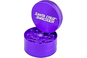 Santa Cruz Shredder Kräutermühle aus Metall, gerändelte Oberseite für stärkeren Halt, 3-teilig, groß, 6,9 cm, Violett