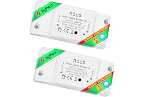 ZigBee interruptor inteligente Alexa Nous L6Z - Tuya smart life switch mini rele modulo 220v programable Mando a distancia, Temporizador interruptor luz - Google Home Assistant 2 piezas