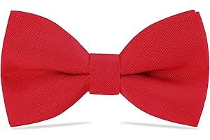 WELROG Papillon classico pre-legato Papillon regolabili in gabardine di smoking massiccio per bambini & uomini Cravatta per adulti e bambini per la festa nuziale