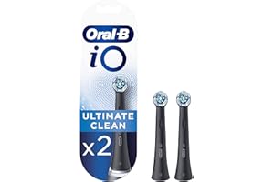 Oral-B iO Ultimate Clean, Embout, Pack de 2 Brossettes de Rechange, pour Brosse à Dents Électrique Jusqu’à 100 % d’élimination de la Plaque Dentaire, Noir