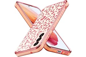 BAOJAY Funda para Samsung Galaxy S21 5G,Carcasa de Suave Silicona Galvanizada con Protección contra Caídas en 4 Esquinas,Estampado de Leopardo Brillante Mujeres Case Cover,Oro Rosa