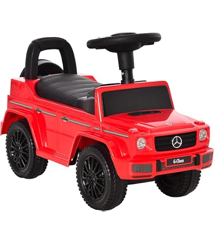 Porteur Bébé 3 En 1 Mercedes-Benz GOPLUS - Pousse-pousse, Marcheur, Voiture à Chevaucher - Pour 1 à 3 Ans, Charge 25 Kg - Klaxon, Bruit Moteur, Rangement - 8