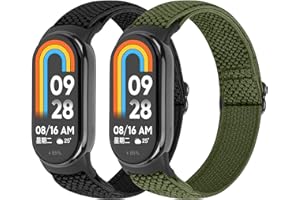 TumCez Elastisches Armband Kompatibel mit Xiaomi Mi Band 8 Armband, Dehnbares Verstellbares Atmungsaktives Nylon Ersatzarmband für Xiaomi Mi Smart Band 8 für Damen Herren