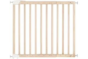Badabulle Deco Pop Bois | Barrière de Sécurité | Extensible | Fixation Pression & Vis | 63,5 - 106cm