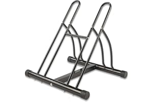 THRINK Double Heavy Duty Twin Bike Floor Parking Stand | Reversible Storage Rack for Mountain Bikes & Kids' Bikes | Indoor & Outdoor Garage Shed Bicycle Holder
