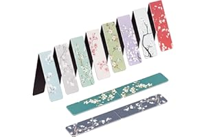UpUDo Lot de 12 Marque-page, Signets Magnétiques, Bandes de Lecture pour Enseignants, Amateurs de livres, Enfants, étudiants (Style J, 12 Pack)