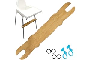 HANQ High Chair Footrest,Adjustable Non-Slip Natural Bamboo Wooden Foot Rest for Baby HighChair Footrest High Chair Foot Rest Compatible with IKEA Antilop High Chair Accessories
