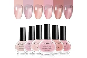 JODSONE Jelly Lot de 6 vernis à ongles à séchage rapide, sans puce, longue durée, séchage rapide, pour manucure professionnelle