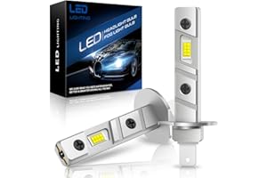 AUXIRACER Ampoule H1 LED Automobile 6500K, 12V, 100W ， H1 LED 26000LM,Ampoule H1 LED Avec Ventilateur Silencieux 26000LM 110W 600% LM Remplacement Halogène,DC12V, 2 set (h1)