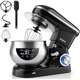 briebe 1800 W Max Professional Kitchen Robot, Orbital Movement, Rods, Bowl 5 L, 6 Speeds + Pulse Function, LED Touch Screen,