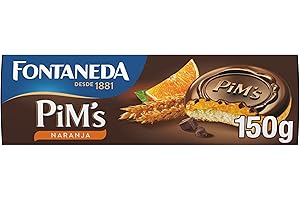 Fontaneda LU Pim's, Galletas de Bizcocho Rellenas de Naranja, Crujiente Chocolate Negro, 150 g