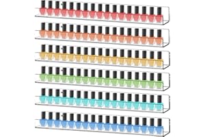 display4top 6 Stück durchsichtiges Regal mit Wandhalterung für Nagellack