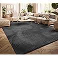 TT Home Large Rug Short Pile Monochrome Modern Design Washable Yellow Gold, colour: Anthracite, Size:60x100 cm