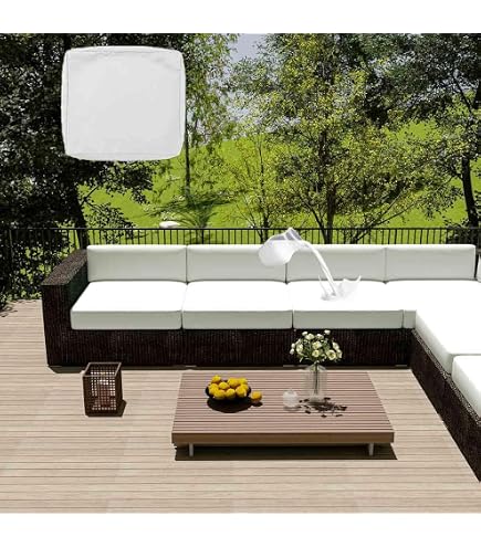 Housses De Coussin Extérieur Imperméables 2p - Hiseng 50x45x10cm Bleu Marine - Pour Jardin, Terrasse