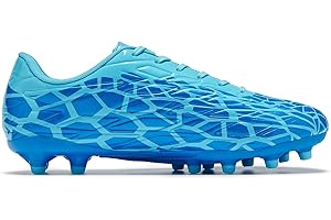 LEOCI Mens Football Boots Trainers Womens Rugby Shoes Artificial Firm Ground Outdoor Comfort Soccer Cleats