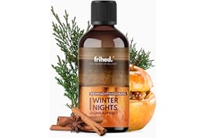 ‎FRIHED. NORDIC WEAR frihed.® Saunaaufguss Winter Nights - Hochkonzentriertes Zimt, Sternanis & Bratapfel-Öl - Weihnachtlicher und Langanhaltender Duft - Limitierte Edition - 100ml Glasflasche - Made in Lüneburg