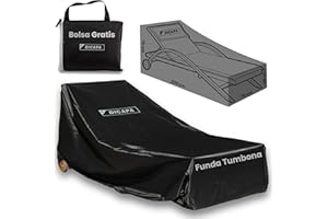 DICAPA Funda Tumbona Jardin (200x75x70cm) Funda Tumbona Exterior Impermeable, Fundas para Tumbonas (Negro) Funda Hamaca Jardin