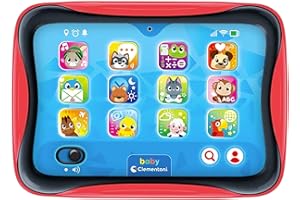 Clementoni Baby Baby Tablet, Juego Interactivo con Luces y Sonidos, niños de 12 a 36 Meses, enseña números, Letras, Animales y Colores, estimula el Juego imitativo, Idioma Italiano, 17496