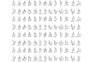 SAVITA 130 Pezzi ABC Lettera Charms Mini Alfabeto A-Z Lega di Zinco Bracciale Collana Pendenti per la Fabbricazione di Gioielli Fai Da Te