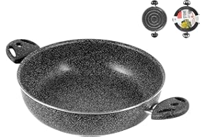 Home Stone Tegame Antiaderente con 2 Manici, Pietra, Antracite, 24 cm
