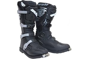 Motocross Boots WULFSPORT TRACKSTAR MX Adult Off Road Quad ATV Enduro Sports Protective Reinforced Boots Black