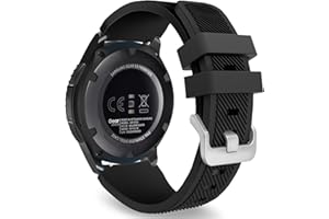 MoKo Strap Compatible with Samsung Galaxy Watch 3 45mm/Galaxy Watch 46mm/Gear S3 Frontier/Huawei Watch GT2 Pro/GT/GT2 46mm, 22mm Silicone Sport Replacement Band, Black