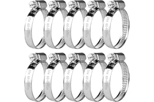 MUZHUPGUZ 10 STK Schlauchschellen Edelstahl, Einstellbare 60-80 mm Schlauchschellen Set, Schlauchklemmen 304 Edelstahl Rohrschellen Set, für Waschmaschine Poolschlauch