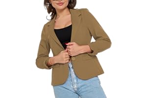 Ballandoro Blazer Jersey Elegante Giacca Donna Elegante Ufficio Semiaderente Senza Tasche Coprispalle per Vestito Donna Cerimonia Tailleur Donna Eleganti