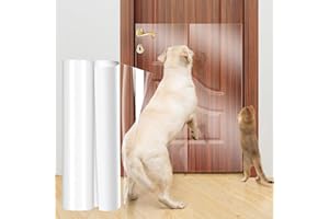 Uross Ochrona przed zadrapaniami dla kotów, 5 m x 20 cm, ochrona przed zadrapaniami do drzwi psa, przezroczysta, samoprzylepna ochrona mebli dla kotów, ochrona przed zadrapaniami, ściana i drzwi