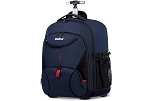 LIGSAN Plecak Podróżny z Kółkami, Plecak na Kółkach dla Mężczyzn i Kobiet, Torby na laptopa, Wodoodporny Plecak, Torba Kabinowa z Kółkami, Plecak na Kółkach, Walizka, Torba Szkolna
