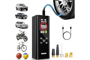 ‎GOOLOO GOOLOO AP150 PRO Fahrradpumpe Elektrisch Luftpumpe Fahrrad Akku Luftkompressor, 7500mAh Akku Luftpumpe mit Autoabschaltung, Farbdisplay & LED-Leuchte, für Autoreifen, Motorrad, Ball & Schwimmring