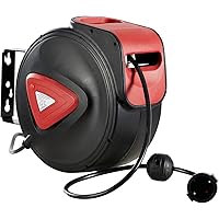 AREBOS Automatische Kabeltrommel Automatik Kabelaufroller | Wandmontage | 180° Seitlich Schwenkbar | inkl…