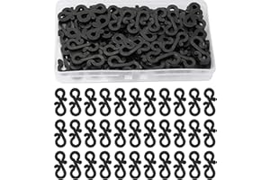 Yoicn Lth Lot de 80 petits mini crochets pour guirlandes lumineuses extérieures, mini lumières de Noël en forme de S, clips de pour clôture, fil de fixation, clips décoratifs noirs