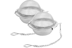 YHT 2 PCS Ball Tea Infuser for Loose Tea,Mesh Stainless Steel Tea Strainer with Chain,Tea Filter for Loose Leaf Tea and Daily Tea Cooking