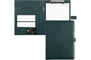 HOMIRTY Clipboard A4 con Coperchio – Cartella in Pelle PU, Portadocumenti con Scomparti, Portapenne & Chiusura Magnetica – Cartella Professionale per Conferenze, Organizzatore di Documenti (Verde)