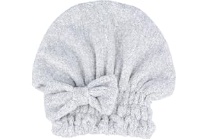 QIAFEIYE Mikrofaser-Haar-Trockentuch-Kappe 3er-pack Super Saugfähig Schnell Trocknen Hair Turban Wrap für Frauen Mädchenhaar (Grau, 1)