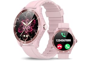 Gydom Montre Connectée Femme [Alexa intégrée/Appel Bluetooth], Smartwatch Moniteur de Sommeil/SpO2/Fréquence Cardiaque, Etanche IP68 Montre Connectee Podometre avec 110 Sport, Cadeau Femme