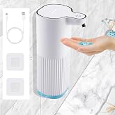 Behire Dispenser Sapone Automatico,360 ML USB Ricaricabile Dosatore Sapone Liquido, Dispenser Sapone Muro con Sensore,Montagg