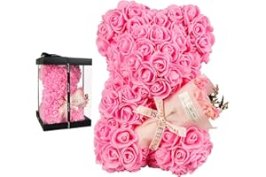 POHOMEGK Orsacchiotto in rosa Decorazione regalo,Orso in rosa, San Valentino, compleanni e anniversari, regalo di laurea, Le ragazze amano le rose dell'orso
