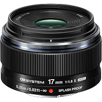OM SYSTEM M.Zuiko 17mm F1.8 II Wide-Angle Lens, Black for MFT