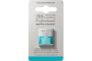 Winsor & Newton Acuarela Profesional - Pintura de Acuarela, Alta Luminosidad, Resistente a la Luz, Calidad de Archivo, 1/2 Godet, Color Turquesa De Cobalto Claro ROW