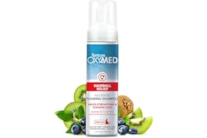 TropiClean OxyMed Medicated Waterless Dry Cat Shampoo - Hairball Relief - No-Rinse - Helps Strengthen & Cleanse Coat - Hydrates & Conditions to Minimise Breakage - Waterless Shampoo, 220ml