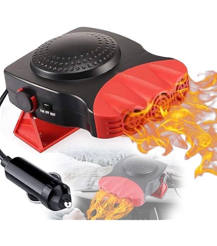 Chauffage De Voiture 12V Portable – 200W, Rotatif 360°, Désembuage Et Dégivrage Rapide Du Pare-brise